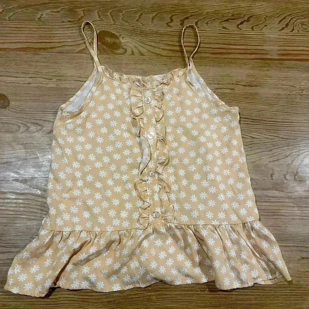 Girls beige floral top